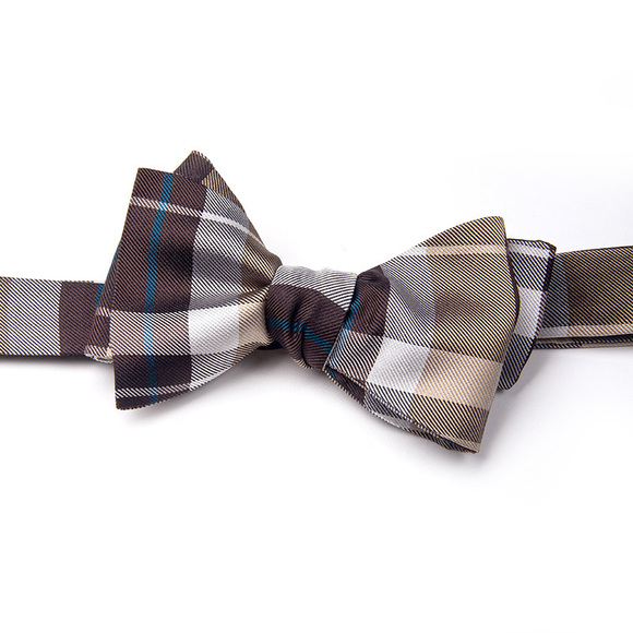 TINO COSMA DARK BROWN & WHITE CAMEL BOWTIEMENS